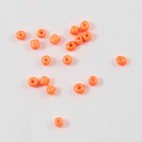 

PandaHall Baking Paint Glass Seed Beads, Orange, 4~5x3~4mm, Hole: 1~2mm Glass Orange