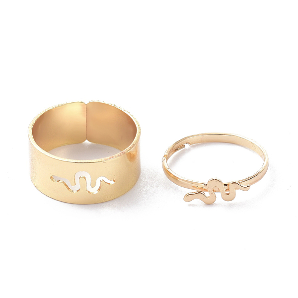 

PandaHall Alloy Adjustable Rings Set, Couple Rings, Snake, Golden, 2~9mm, Inner Diameter: 17~18mm, 2pcs/set Alloy Other Animal