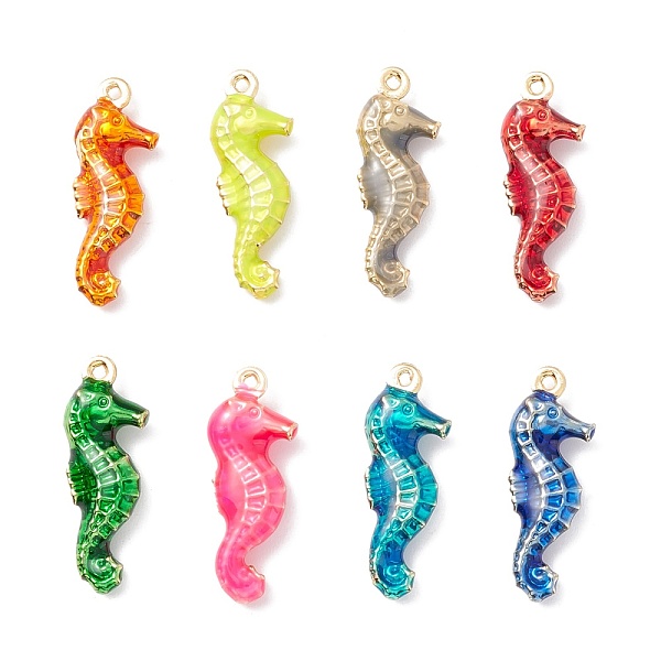 

PandaHall Rack Plating Brass Enamel Pendants, Long-Lasting Plated, Real 18K Gold Plated, Cadmium Free & Nickel Free & Lead Free, Sea Horse..., Multicolor
