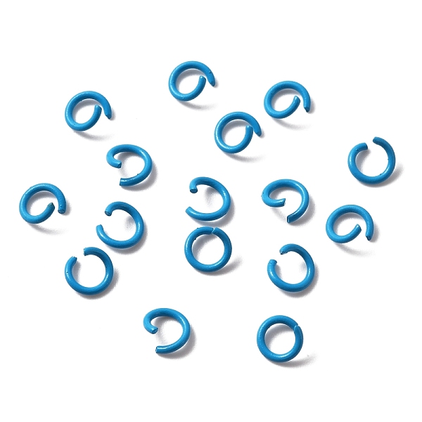 

PandaHall Zinc Alloy Open Jump Rings, Baking Painted, Ring, Deep Sky Blue, 6x1mm, 18 Gauge, Inner Diameter: 4mm, about 100pcs/bag Alloy Ring
