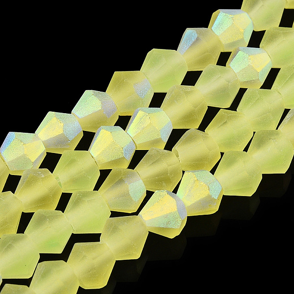 

PandaHall Imitate Austrian Crystal Bicone Frosted Glass Beads Strands, Grade AA, Faceted, Champagne Yellow, 2x2.5mm, Hole: 0.7mm, about...