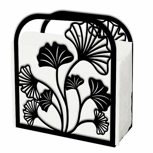 

PandaHall Iron Napkin Holder, Ginkgo Leaf, 125x50x135mm Iron Leaf Black