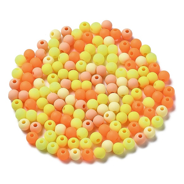 

PandaHall Frosted Opaque Acrylic Beads, Round, Orange, 6mm, Hole: 2mm, about 4545pcs/500g Acrylic Round Orange