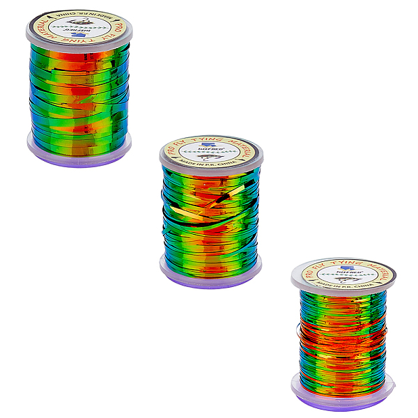 

PandaHall CHGCRAFT 3 Rolls 3 Style Metalic High Quality Flat Tinsel, Fly Tying Thread, Sparkle Flash Tube Nymph Fly Tying Material, for...