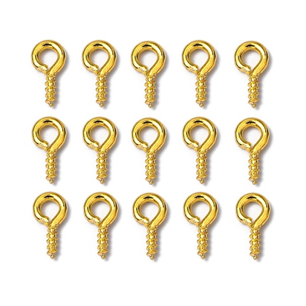 

PandaHall Iron Screw Eye Pin Peg Bails, For Half Drilled Beads, Golden, 8x4x1mm, Hole: 2mm Iron