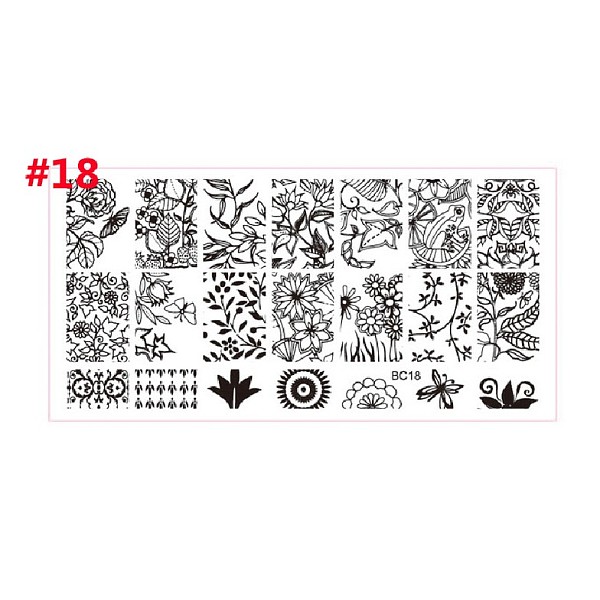 

PandaHall Stainless Steel Nail Stamping Plates, Nail Stamper Nail Art Plates Floral Leaf Butterfly, for Template Image Manicure Stencils...