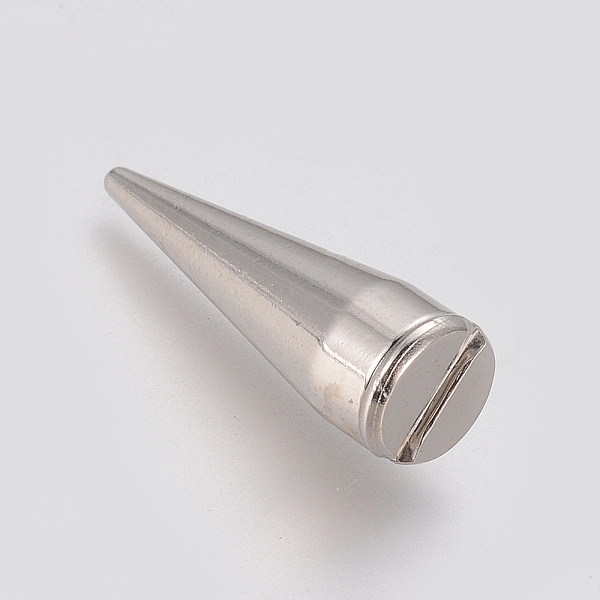 

PandaHall Brass Rivets, Rivets, For Punk Jewelry, Cone, Silver Color Plated, 21x7mm Brass Cone