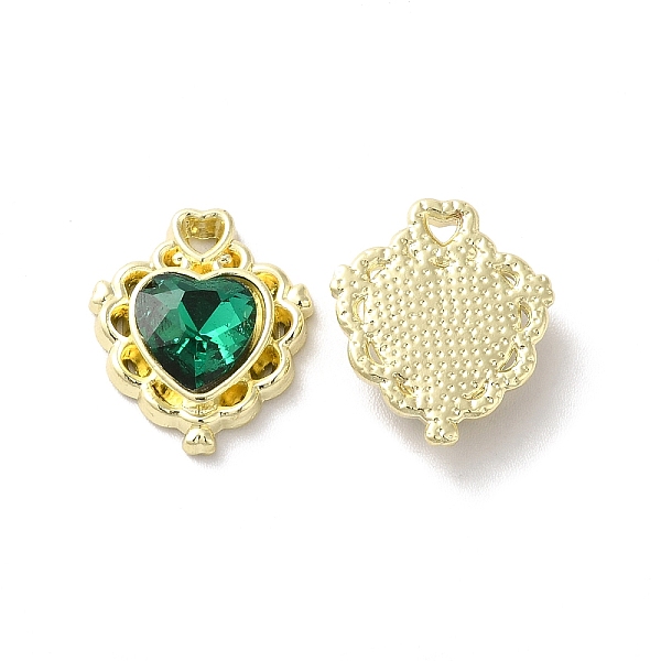 

PandaHall Alloy Pendant, with Glass, Light Gold, Lead Free & Cadmium Free, Heart Charm, Green, 17x15x5mm, Hole: 1.5x2mm Alloy+Glass Heart...