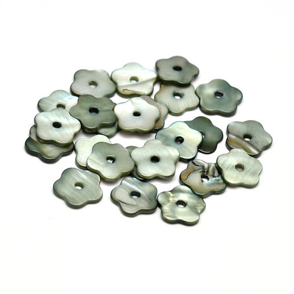 

PandaHall Dyed Natural Freshwater Shell Flower Beads, Dark Sea Green, 10x2mm, Hole: 1.5mm Freshwater Shell Flower Green