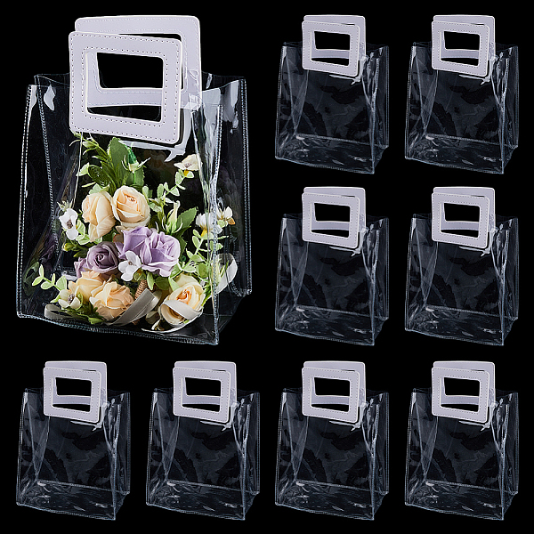 

PandaHall SUPERFINDINGS 15Pcs Clear Flower Bag with PU Handle Cuboid Bridesmaid Gift Wrap Bags Waterproof Bouquet Gift Bag Shopping Retail...