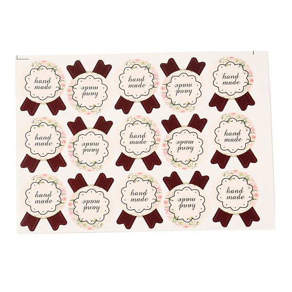 

PandaHall DIY Sealing Stickers, Label Paster Picture Stickers, for Gift Packaging, Word Handmade, White, 15.8x11.8x0.05cm, 15pcs/sheet Paper...