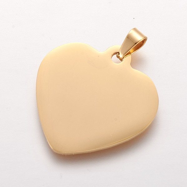 

PandaHall Ion Plating(IP) 304 Stainless Steel Stamping Blank Tag Pendants, Heart, Golden, 25.5x24.5x1mm, Hole: 2.5x4mm 304 Stainless Steel...
