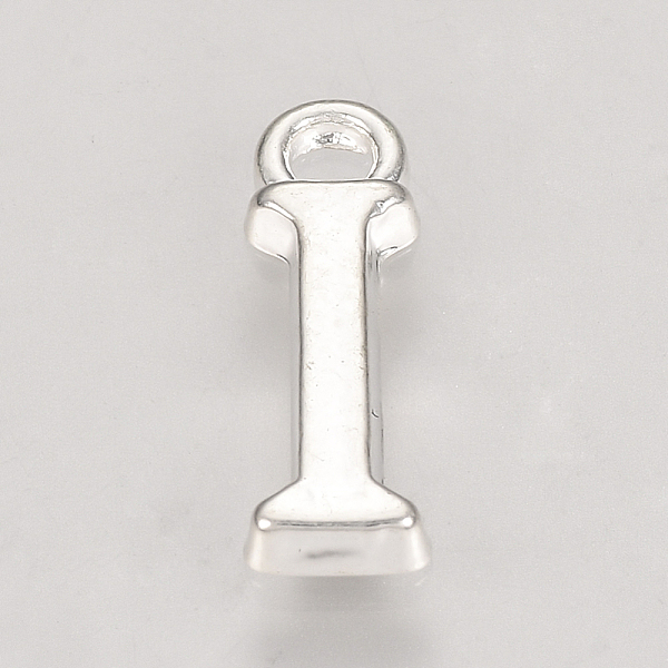 

PandaHall Alloy Charms, Letter, Silver Color Plated, Letter.I, 15x5x2mm, Hole: 2mm Alloy Letter I