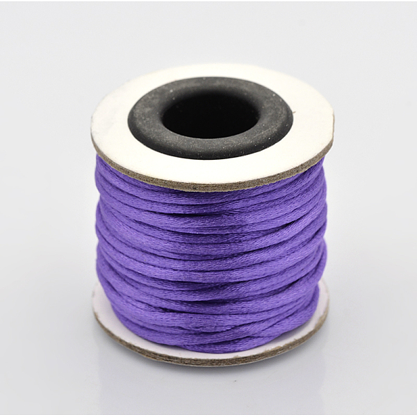 

PandaHall Macrame Rattail Chinese Knot Making Cords Round Nylon Braided String Threads, Satin Cord, Mauve, 2mm, about 10.93 yards(10m)/roll..., Purple