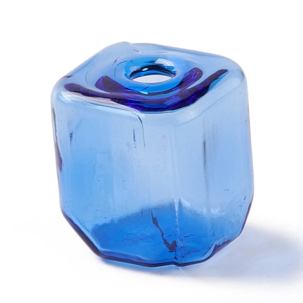 

PandaHall Handmade Blown Glass Bottles, for Glass Vial Pendants Making, Square, Royal Blue, 16~16.5x14~15x14~14.5mm, Hole: 3.5~6mm Glass...