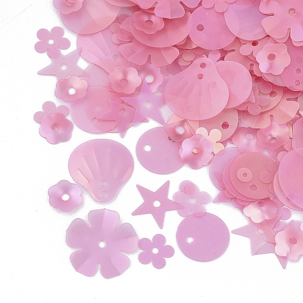 

PandaHall Ornament Accessories, PVC Plastic Paillette/Sequins Beads, Frosted, Mixed Shapes , Hot Pink, 3~13.5x3~13.5x0.2mm, Hole: 0.9~1.5mm...