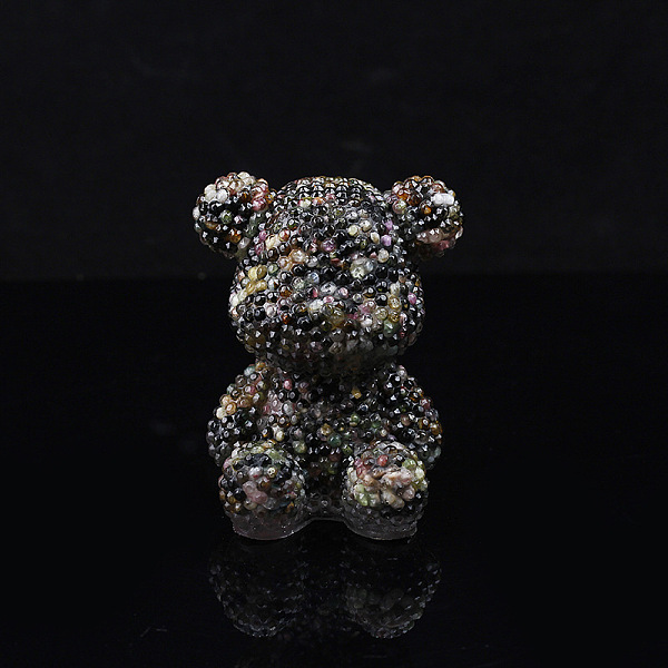 

PandaHall Resin Bear Display Decoration, with Natural Tourmaline Chips inside Statues for Home Office Decorations, 70x65x90mm Tourmaline...