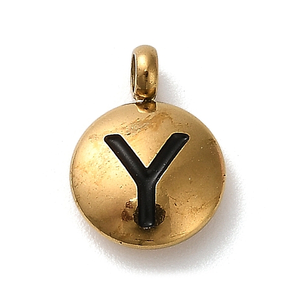 304 Stainless Steel Black Enamel Charms