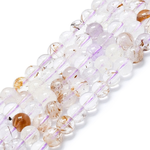 

PandaHall Natural Rutilated Quartz Beads Strands, Round, 8~9mm, Hole: 0.8mm, about 48~52pcs/strand, 15.35''~16.54''(39~42cm) Rutilated...
