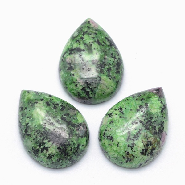 

PandaHall Natural Ruby in Zoisite Cabochons, teardrop, 25x18x7mm Ruby in Zoisite Teardrop