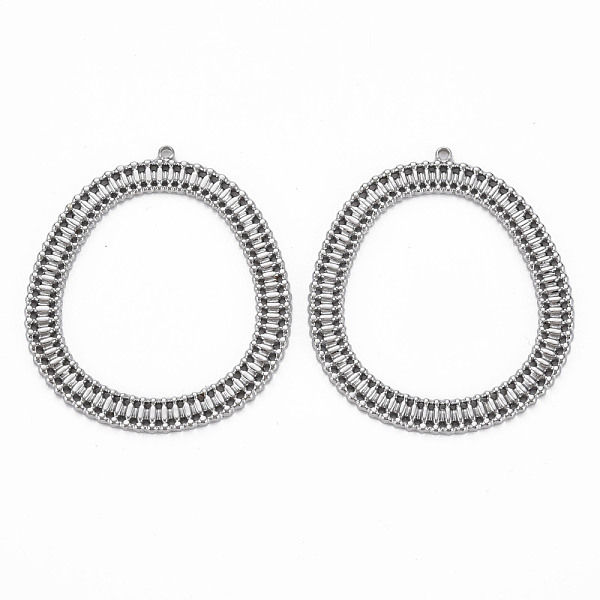 

PandaHall 304 Stainless Steel Pendants, Cadmium Free & Nickel Free & Lead Free, Oval Ring, Stainless Steel Color, 35x30x1mm, Hole: 1.2mm 304...