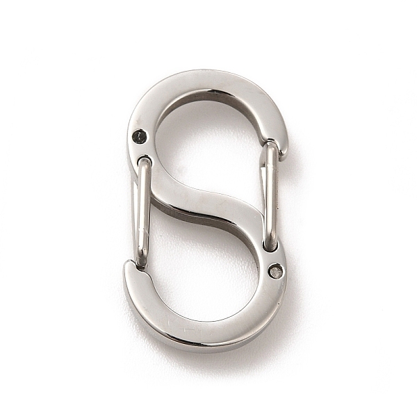 

PandaHall 304 Stainless Steel Push Gate Snap Key Clasps, Double Snap S Clasps, Stainless Steel Color, 23x12.5x4mm 304 Stainless Steel Oval