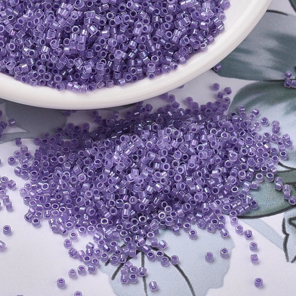 

PandaHall MIYUKI Delica Beads, Cylinder, Japanese Seed Beads, 11/0, (DB1753) Sparkling Purple Lined Opal AB, 1.3x1.6mm, Hole: 0.8mm, about...
