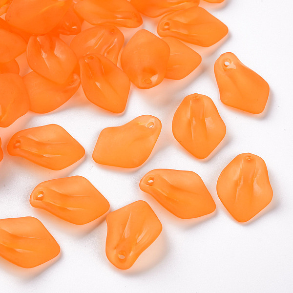

PandaHall Transparent Frosted Acrylic Pendants, Petaline, Orange, 24x17x4mm, Hole: 1.8mm Acrylic Petaline Orange