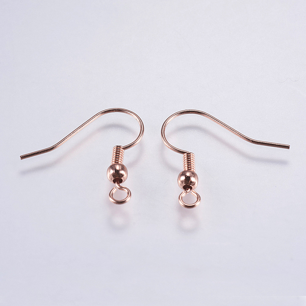 

PandaHall Brass Earring Hooks, Ear Wire, with Horizontal Loop, Long-Lasting Plated, Lead Free & Cadmium Free, Rose Gold, 18.5x18x3mm, Hole...