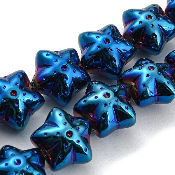 

PandaHall Full Plated Electroplate Glass Beads Strands, Starfish, Steel Blue, 16.5x17.5x11.5mm, Hole: 1.4mm, about 40pcs/strand, 25.20 inch...