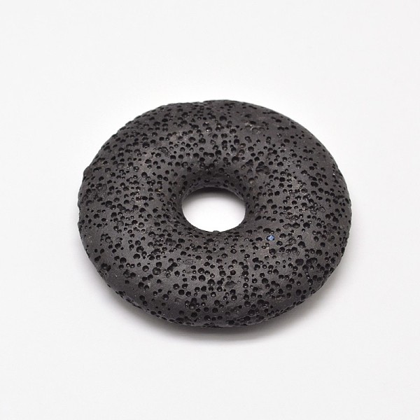 

PandaHall Natural Lava Rock Disc Big Pendants, Dyed, Black, 50x11mm, Hole: 10mm Lava Rock Donut Black