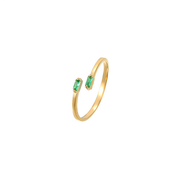 

PandaHall Golden Stainless Steel Cuff Ring, with Glass, Rectangle, Medium Sea Green, Inner Diameter: 20mm Stainless Steel+Glass Rectangle