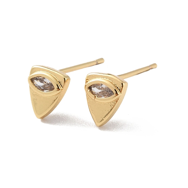 

PandaHall Triangle Eye Clear Cubic Zirconia Stud Earrings, Rack Plating Brass Jewelry for Women, Long-Lasting Plated, Lead Free & Cadmium...