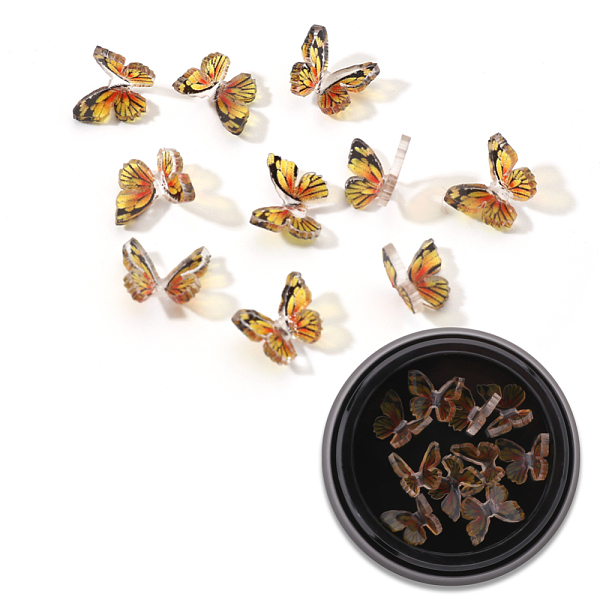 

PandaHall 3D Resin Cabochons, Nail Art Studs, Nail Art Decoration Accessories, Butterfly, Gold, 7.5x7~8x2~3mm, 10pcs/box Resin Butterfly...