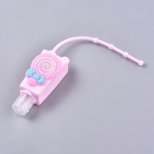 

PandaHall Portable Plastic Refillable Bottle, Flip Top Cap Bottles, with Silicone Cover, Food Pattern, 212x34x27mm, Hole: 3mm Plastic Food..., Pink