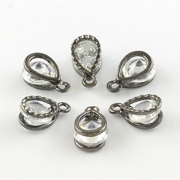 

PandaHall Teardrop Alloy Charms, with Cubic Zirconia, Gunmetal, 13x8x6mm, Hole: 1mm Cubic Zirconia Teardrop