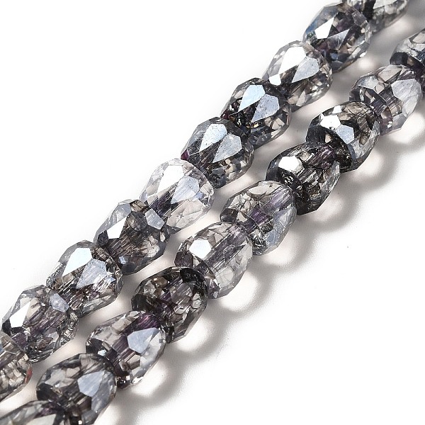 

PandaHall Electroplate Transparent Glass Beads Strand, AB Color Plated, Faceted, Bell, Black, 8x8mm, Hole: 1.2mm, about 60pcs/strand, 18.11...
