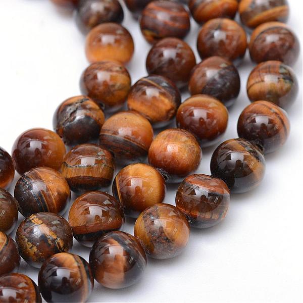 

PandaHall Round Natural Tiger Eye Bead Strands, 6mm, Hole: 1mm, about 64~65pcs/strand, 13.9~14.2 inch Tiger Eye Round