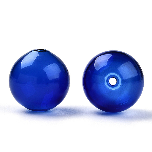 

PandaHall Handmade Blown Glass Beads, Round, Blue, 20x20mm, Hole: 1.7~2mm Glass Round Blue