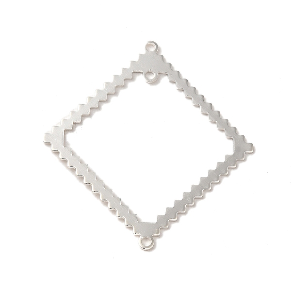 

PandaHall Brass Chandelier Component Links, Lace Edged Rhombus Links, 925 Sterling Silver Plated, 36x34x0.9mm, Hole: 1.4mm Brass Rhombus