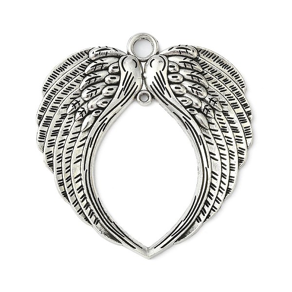 

PandaHall Tibetan Style Alloy Wing Large Pendants, Lead Free & Cadmium Free, Antique Silver, 73x69x4mm, Hole: 2~6mm Alloy Wing