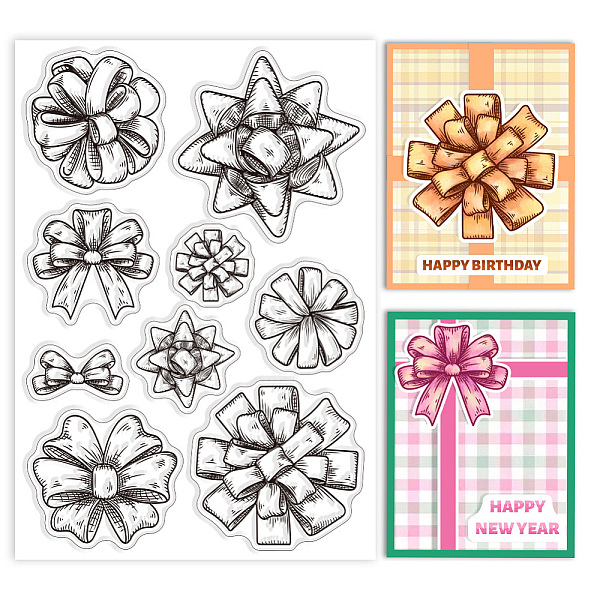 

PandaHall GLOBLELAND Bows Gift Knots Clear Stamps for DIY Scrapbooking Ribbons Bowknot Silicone Clear Stamp Seals Transparent Stamps for...