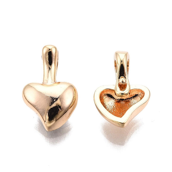 

PandaHall Brass Twisters Clasps, Nickel Free, Heart, Light Gold, 11.5x8.5x5mm, Hole: 3x2mm Brass