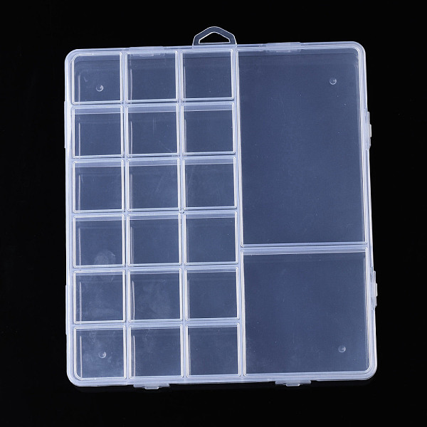 

PandaHall Rectangle Polypropylene(PP) Bead Storage Containers, with Hinged Lid and 20 Grids, for Jewelry Small Accessories, Clear...