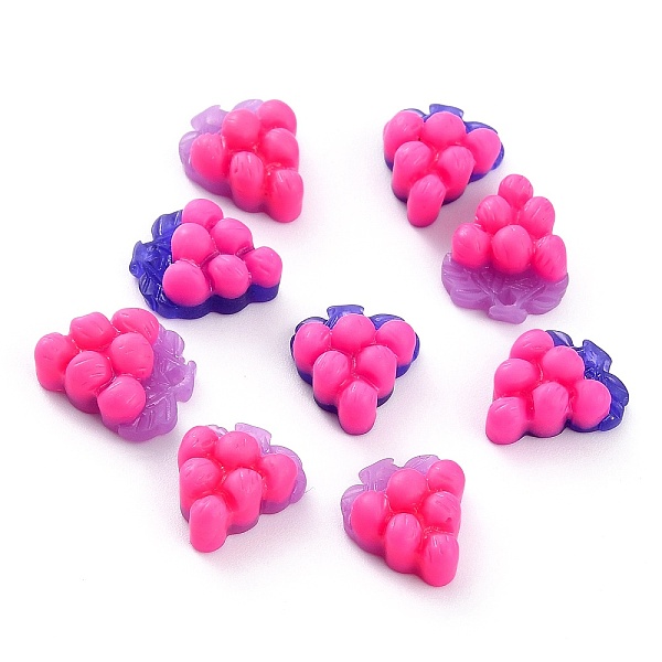 

PandaHall Resin Cabochons, Grape, Mixed Color, 12x10x5.5mm Resin Fruit Multicolor