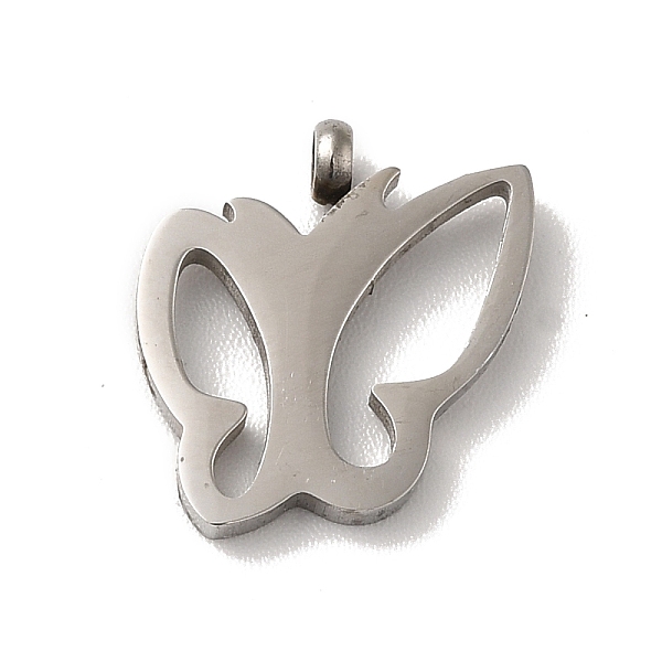 

PandaHall 304 Stainless Steel Charms, Butterfly Charm, Stainless Steel Color, 13x12.5x3mm, Hole: 2mm 304 Stainless Steel Butterfly