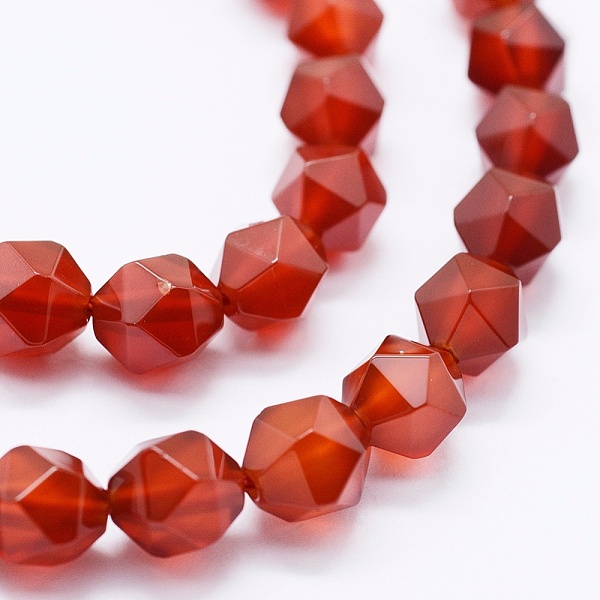 

PandaHall Natural Carnelian Beads Strands, Dyed & Heated, Faceted, Star Cut Round Beads, 7.5~8x6.5~7mm, Hole: 1mm, about 48pcs/strand, 15.1...