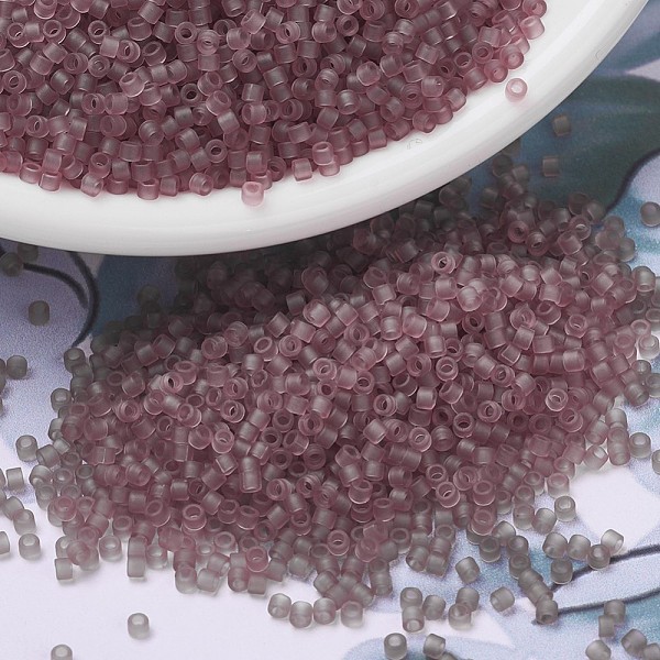 

PandaHall MIYUKI Delica Beads, Cylinder, Japanese Seed Beads, 11/0, (DB0765) Matte Transparent Smoky Amethyst, 1.3x1.6mm, Hole: 0.8mm, about..., Purple