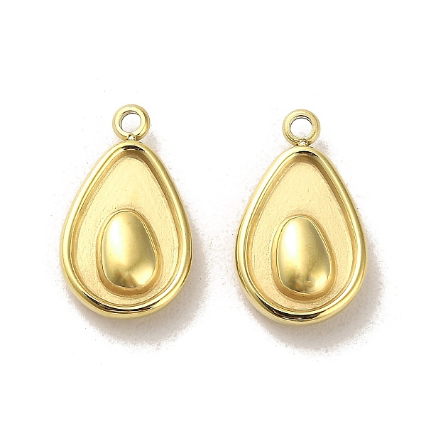 

PandaHall 304 Stainless Steel Pendants, Avocado Charms, Real 14K Gold Plated, 17x10x3.5mm, Hole: 1.5mm 304 Stainless Steel Avocado