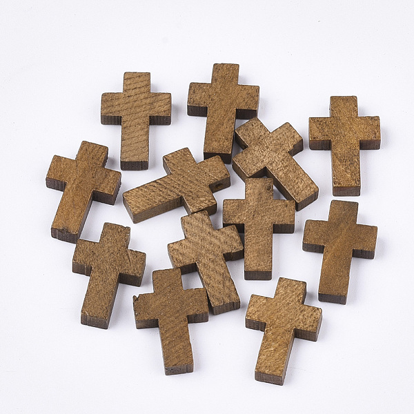 

PandaHall Wooden Pendants, Dyed, Cross, Camel, 21~22x14~15x4~5mm, Hole: 1.8mm Wood Cross Brown